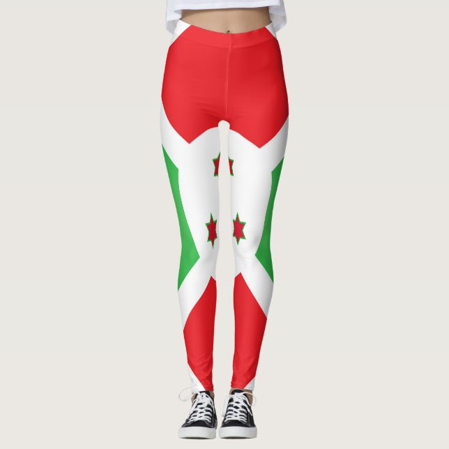 Cool Burundi Flag Fashion Leggings (Front)