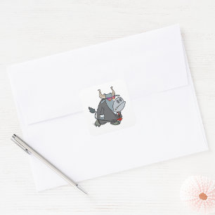 Cool Business Bull in Suit with Sunglasses  Square Sticker