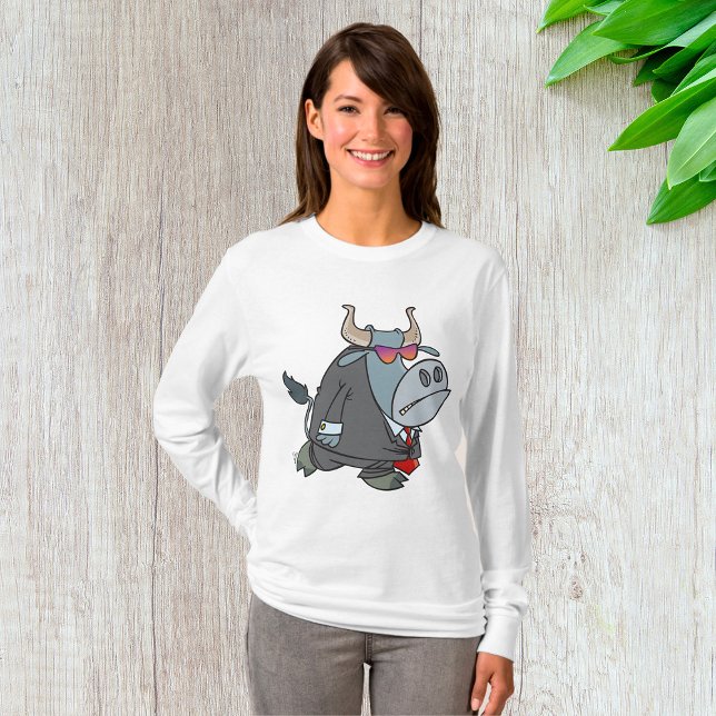 Cool Business Bull in Suit with Sunglasses  T-Shirt (Creator Uploaded)