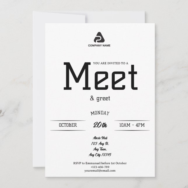 Cool Business Meet & Greet Invitation (Front)