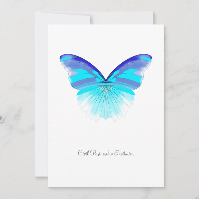 Cool Butterfly - Civil Partnership Invitation (Front)