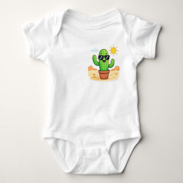 Cool Cactus | Be Happy Baby Bodysuit (Front)