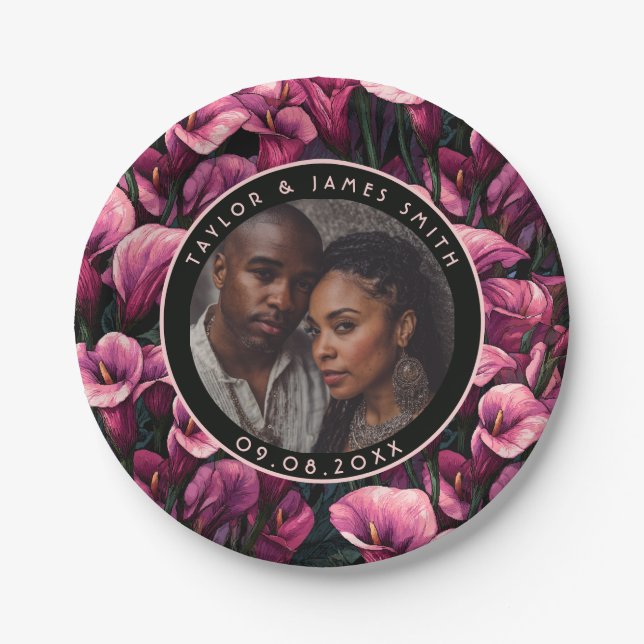 Cool Calle Lilies Plates For Destination Wedding (Front)