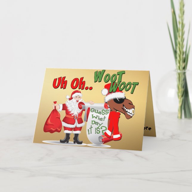 Cool Camel  Hump Day Christmas Gold Holiday Card (Front)