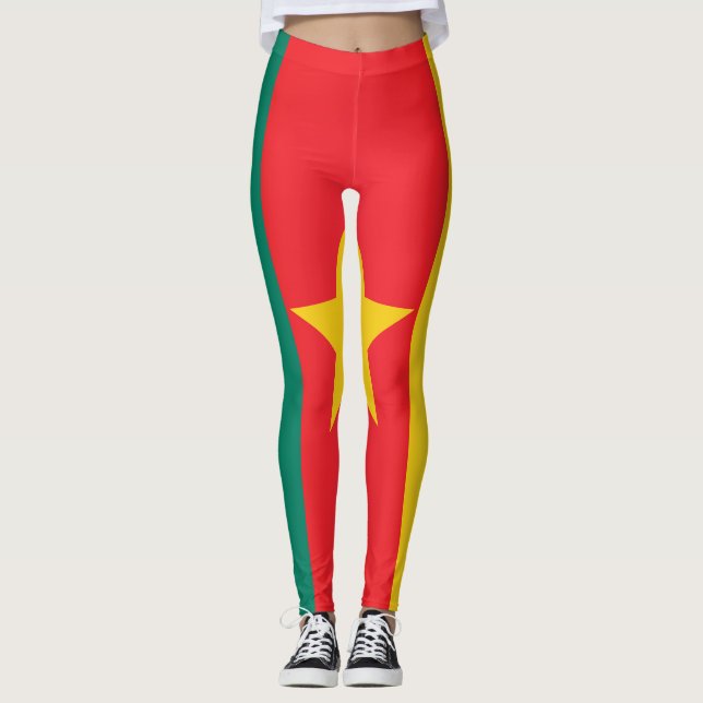 Cool Cameroon Flag Fashion Leggings (Front)