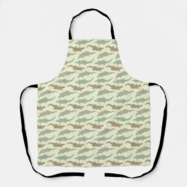 Cool Camo Alligators - seamless pattern.    Apron (Front)