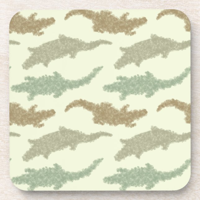 Cool Camo Alligators - seamless pattern.     Coaster (Front)