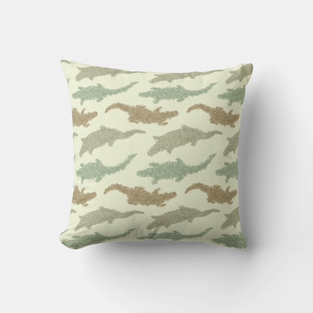 Cool Camo Alligators - seamless pattern.      Cushion (Front)