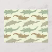 Cool Camo Alligators - seamless pattern. Postcard