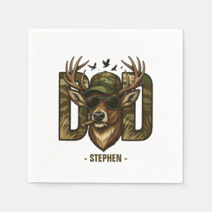Cool Camouflage Dad – Deer with Sunglasses Napkin