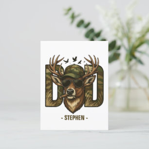 Cool Camouflage Dad – Deer with Sunglasses Postcard