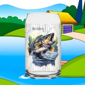 Cool camper lake house fishing lovers add name  can glass