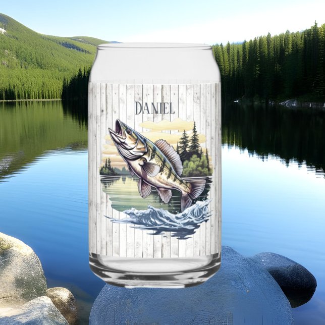 Cool camper lake house fishing lovers add name can glass (Creator Uploaded)