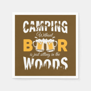 Cool camping beer lovers party napkin