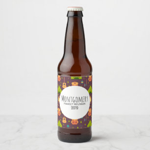 Cool Camping Design Outdoorsy Pattern Beer Bottle Label