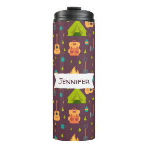 Cool Camping Design Outdoorsy Pattern Thermal Tumbler