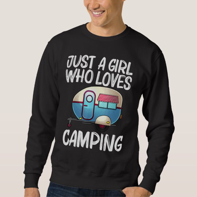 Cool Camping For Girls Kids Recreational Vehicle T Sweatshirt (Front)