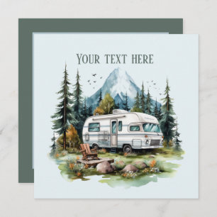 Cool camping lovers party invitation
