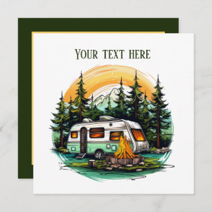 Cool camping lovers party  invitation
