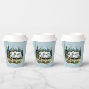 Cool camping lovers party paper cups