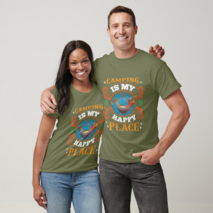 cool camping lovers word art T-Shirt