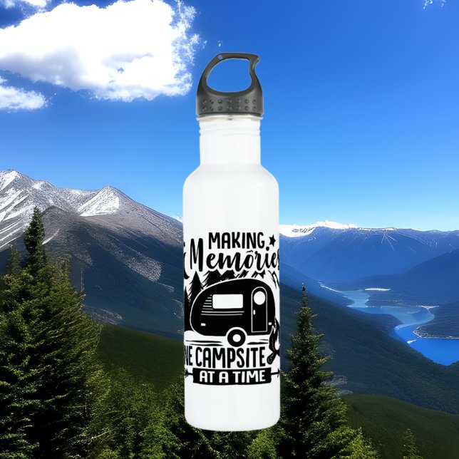cool camping memories word art 710 ml water bottle (Creator Uploaded)