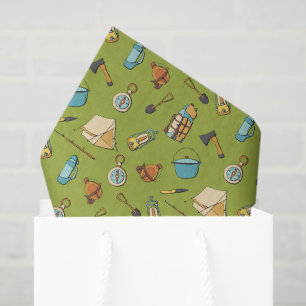 cool camping tiled pattern party tissue paper