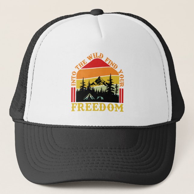 Cool Camping word art  Trucker Hat (Front)