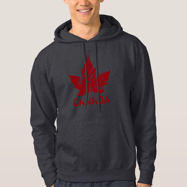 Cool Canada Hoodie Retro Maple Leaf Souvenir (Front)