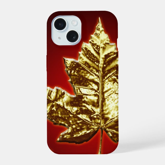 Cool Canada iPhone Case Gold Canada Leaf Cases (Back)