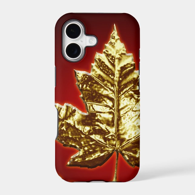 Cool Canada iPhone Case Gold Canada Leaf Cases (Back)