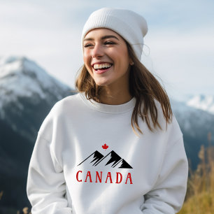 Cool Canada Mountains Canadian Maple Leaf Sweatshirt