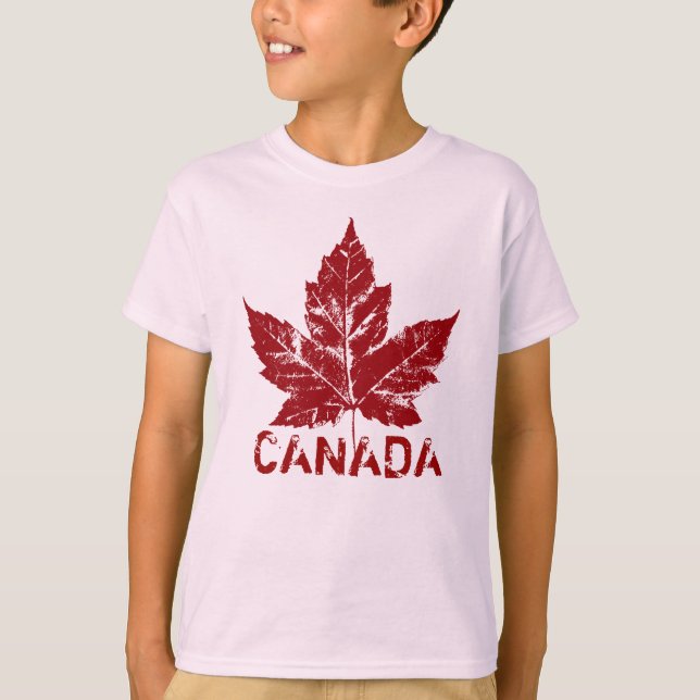 Cool Canada T-shirt Kid's Retro Organic Canada Tee (Front)
