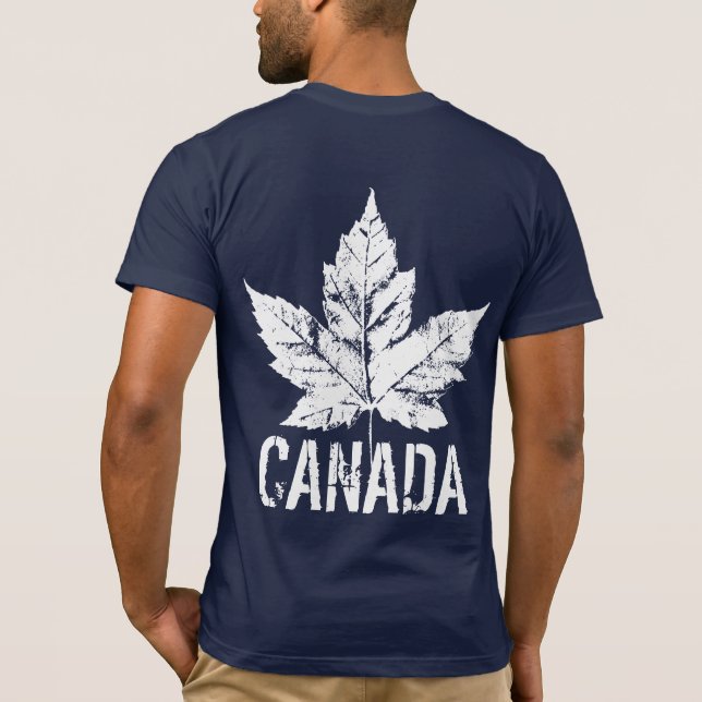 Cool Canada T-shirt Retro Maple Leaf Souvenir  (Back)