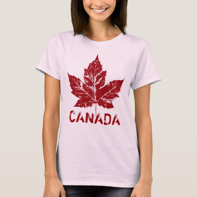 Cool Canada T-shirt Retro Maple Leaf Souvenir (Front)