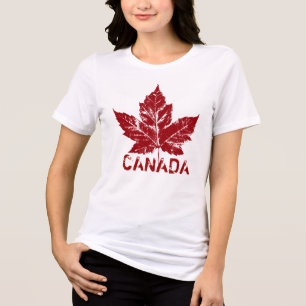 Cool Canada T-shirt Retro Maple Leaf Souvenir Tri-Blend Shirt