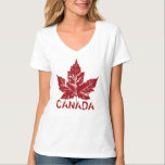 Cool Canada T-shirt Retro Womens Canada Souvenir<br><div class="desc">Cool Distressed Canada Souvenir Maple Leaf T-shirt Cool Canada T-shirt Retro Maple Leaf Canada Souvenir Shirts for Men, Women, Boys, Girls Canada Toddler & Baby T-shirts Trendy Red Distressed Canada Maple Leaf Design by Canadian Artist / Designer Kim Hunter. See www.kimhunter.ca for many more Stylish Canada Souvenirs featuring this Vintage...</div>