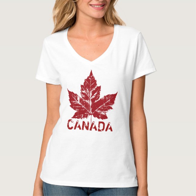 Cool Canada T-shirt Retro Womens Canada Souvenir (Front)