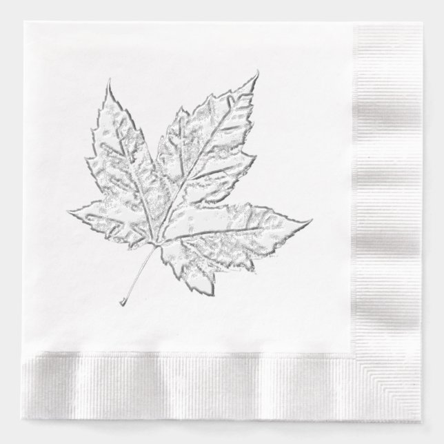 Cool Canada Tableware Retro Maple Leaf Souvenir  Foil Napkins (Front)