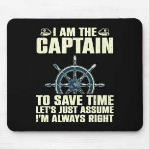 Cool Captain Art For Men Women Boat First Mate Shi Mouse Pad