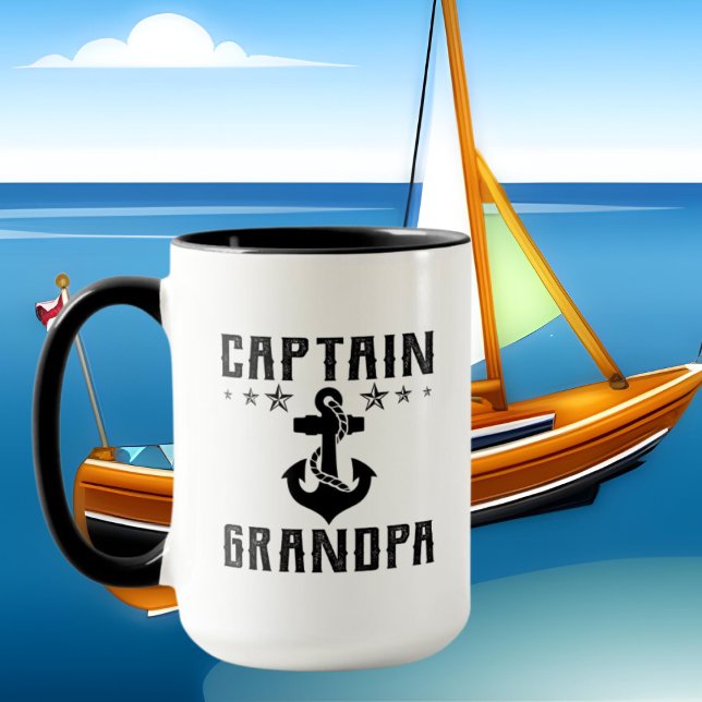 cool Captain Grandpa word art Mug (Creator Uploaded)