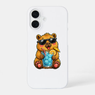 Cool Capybara Drink iPhone 16 Case