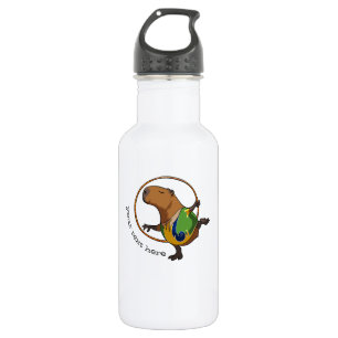 Cool Capybara Gymnast Hoop Personalised Cartoon 532 Ml Water Bottle