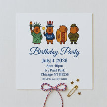 Cool Capybara Patriotic Vintage 4th of July USA