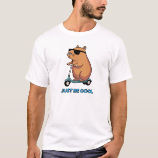 Cool Capybara Scooter Ride – Funny Chill Vibes Tee
