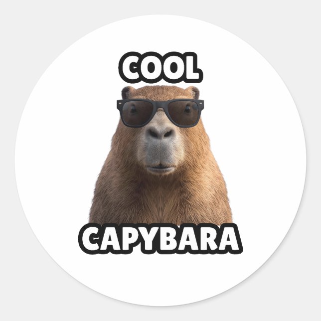 Cool Capybara Sticker (Front)