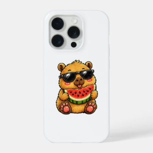 Cool Capybara Watermelon Summer iPhone 15 Pro Case
