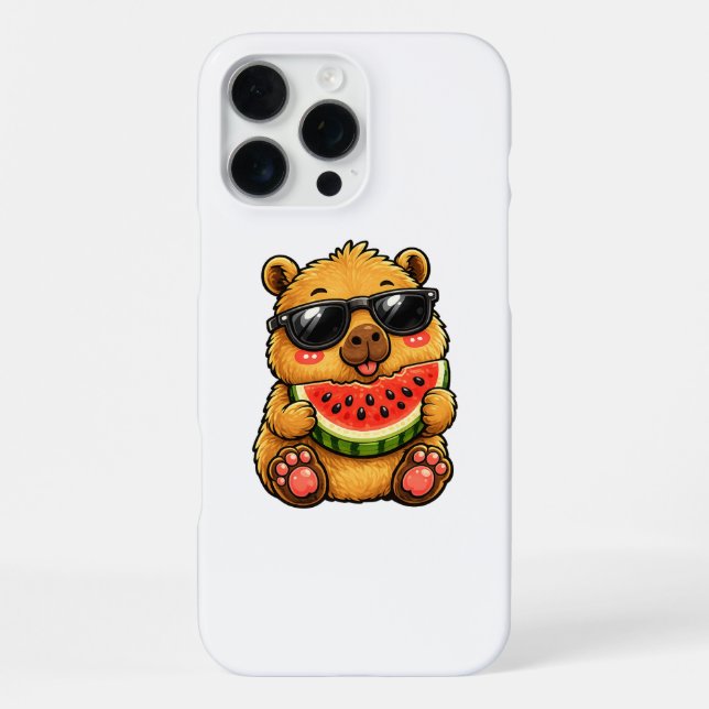 Cool Capybara Watermelon Summer iPhone Case (Back)