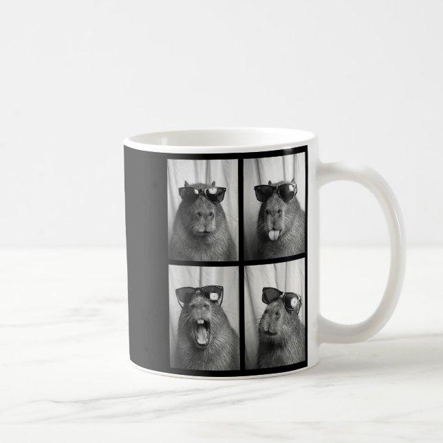 Cool Capybara With Sungles Photobooth Funny Rodent Coffee Mug (Right)