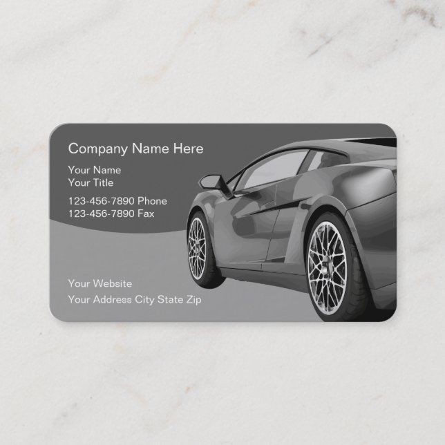 Cool Car Business Cards (Front)
